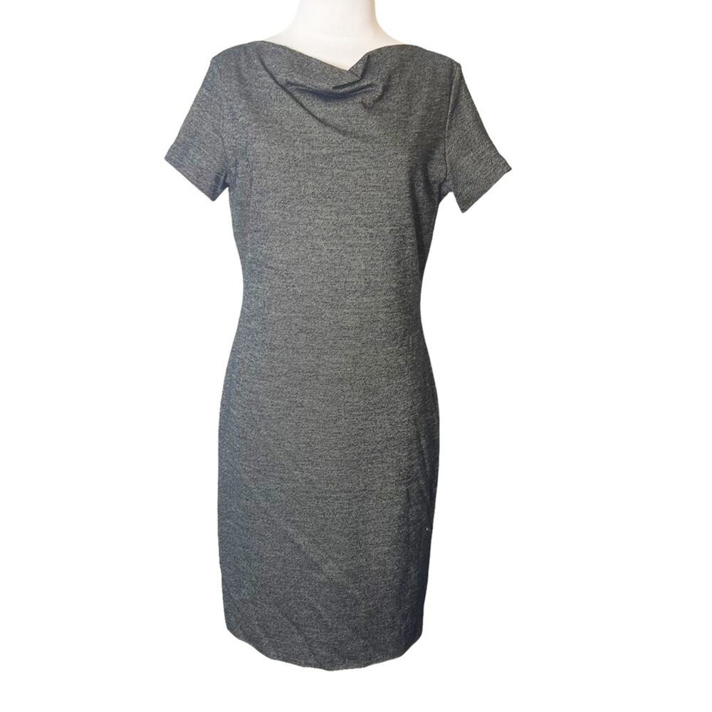 Max Mara cowl neck tweed sheath dress sz 46